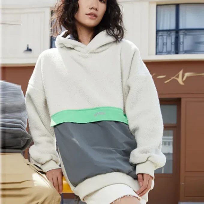 Colorblock Sherpa Hoodie “Beige”