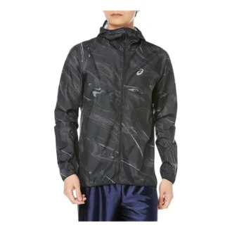 Hardloopkleding Grafisch geweven jasje “Zwart”