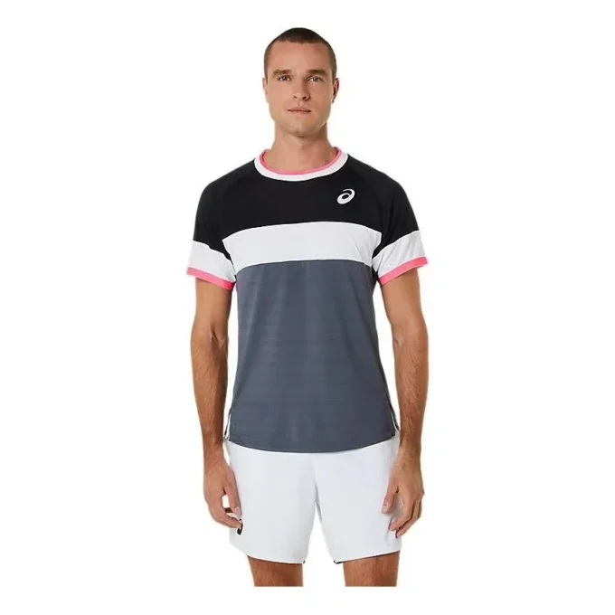 Match T-shirt met korte mouwen “Grey White Black”