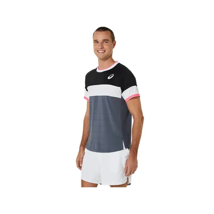 Match T-shirt met korte mouwen “Grey White Black”