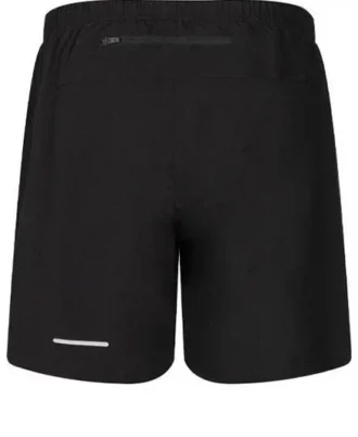 Shorts met logo en ritszak achteraan “Zwart”