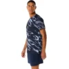 Suminagashi-motiefprint T-shirt met korte mouwen “Midnight”
