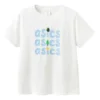T-shirt met drievoudig logo “White Blue”