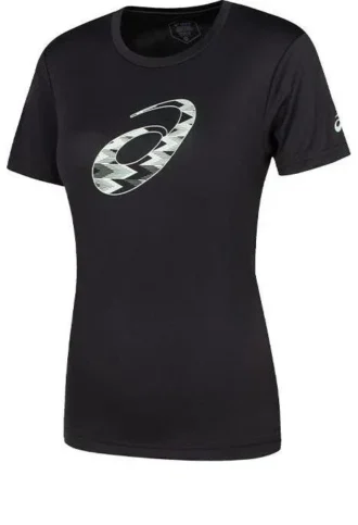 T-shirt met korte mouwen en spiraalprint Aziatische maten “Performance Black”