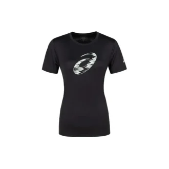 T-shirt met korte mouwen en spiraalprint Aziatische maten “Performance Black”