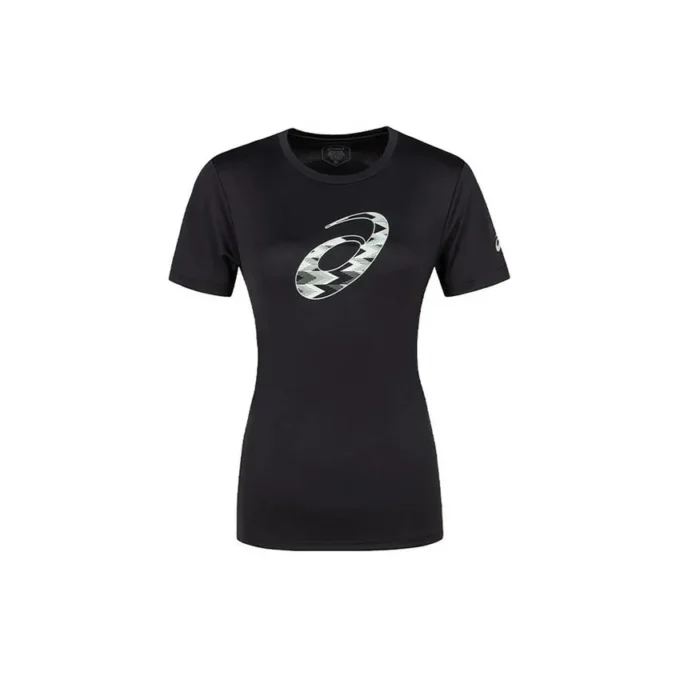 T-shirt met korte mouwen en spiraalprint Aziatische maten “Performance Black”