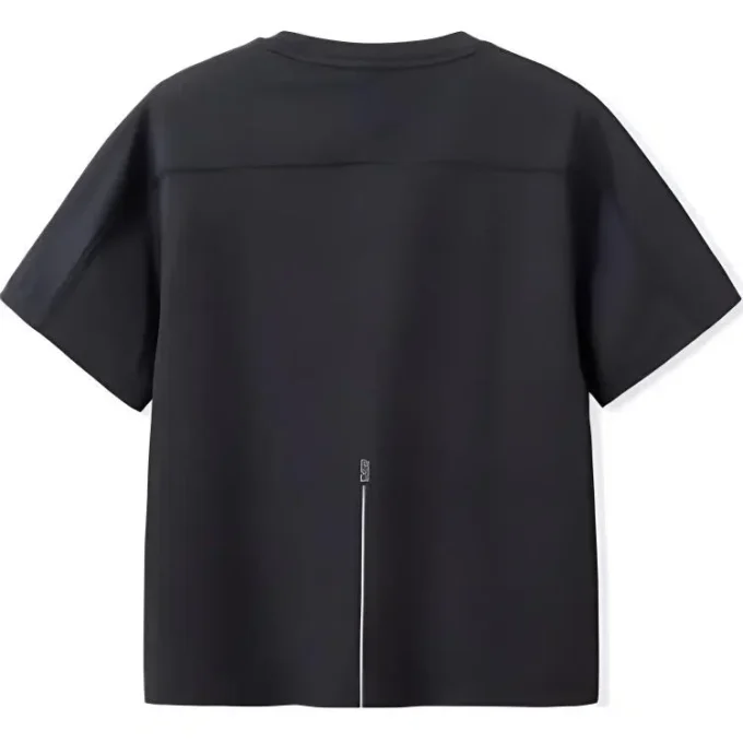 T-shirt met logo-opgestikte zak “Black”