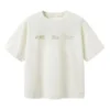 T-shirt met meerdere logo’s “White Beige”