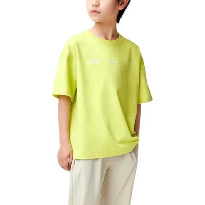 T-shirt met meerdere logo’s “Yellow White”
