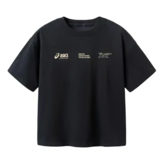 T-shirt met meerdere logo’s “Zwart”
