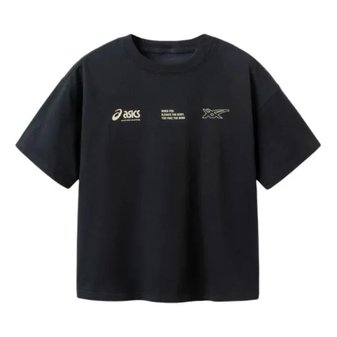 T-shirt met meerdere logo’s “Zwart”
