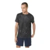 Top met korte mouwen en Suminagashi-motief “Graphite Grey”