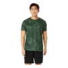 Top met korte mouwen en Suminagashi-motief “Serpentine Green”