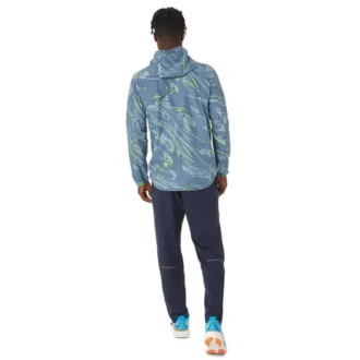 Waterafstotend geweven jasje met print “Blue Green”